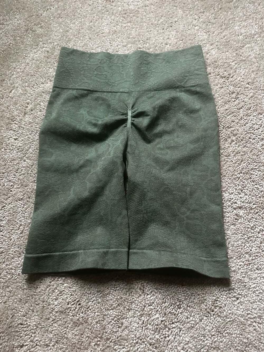 Gymshark Seamless Ruched High-Waisted Cycling Shorts Olive Green